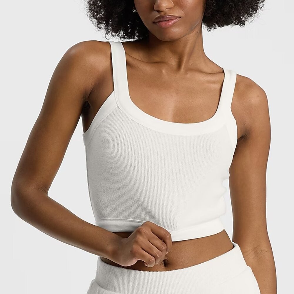 Express | Waffle Fitted Scoop Neck Cropped Cami - NWT!